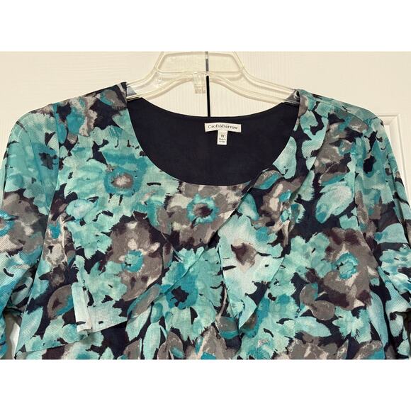 Croft and Barrow Printed Ruffled Blouse, Size 1X - Picture 4 of 5